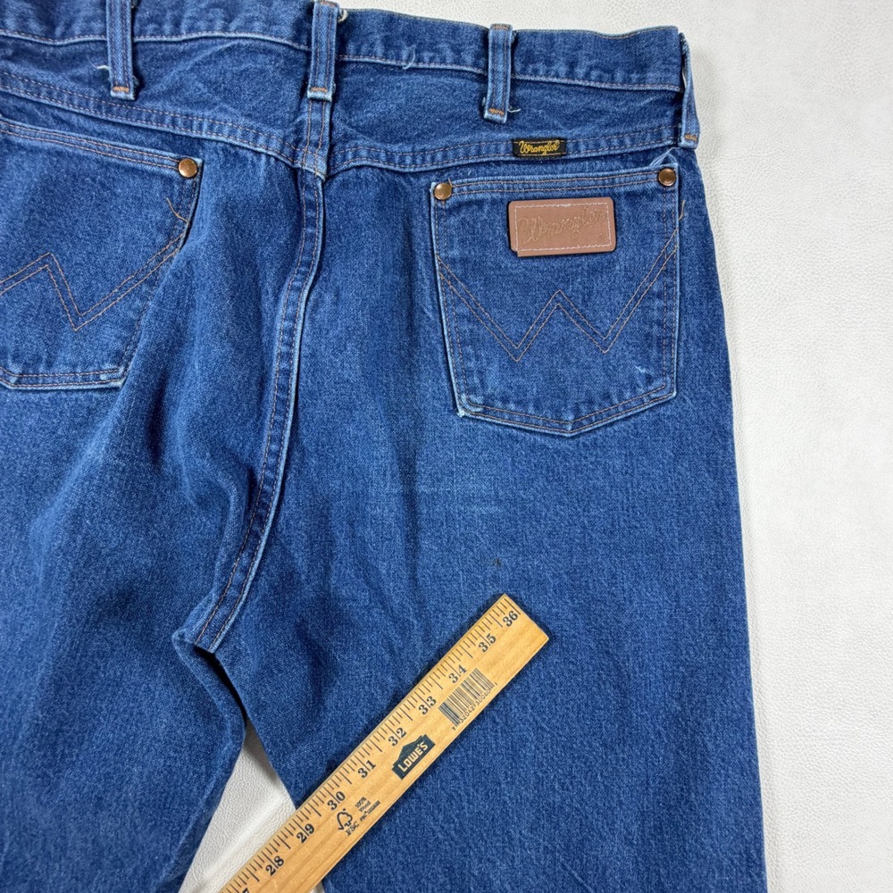 Wrangler Cowboy Cut Jeans Mens 34x38 Blue Straight Leg Made in USA 90s‎ Vintage - Picture 14 of 15